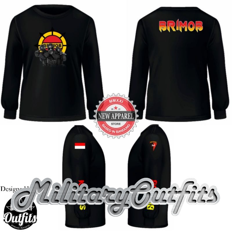 KAOS LENGAN PANJANG KORPS BRIMOB / KAOS BRIMOB LENGAN PANJANG TERBARU