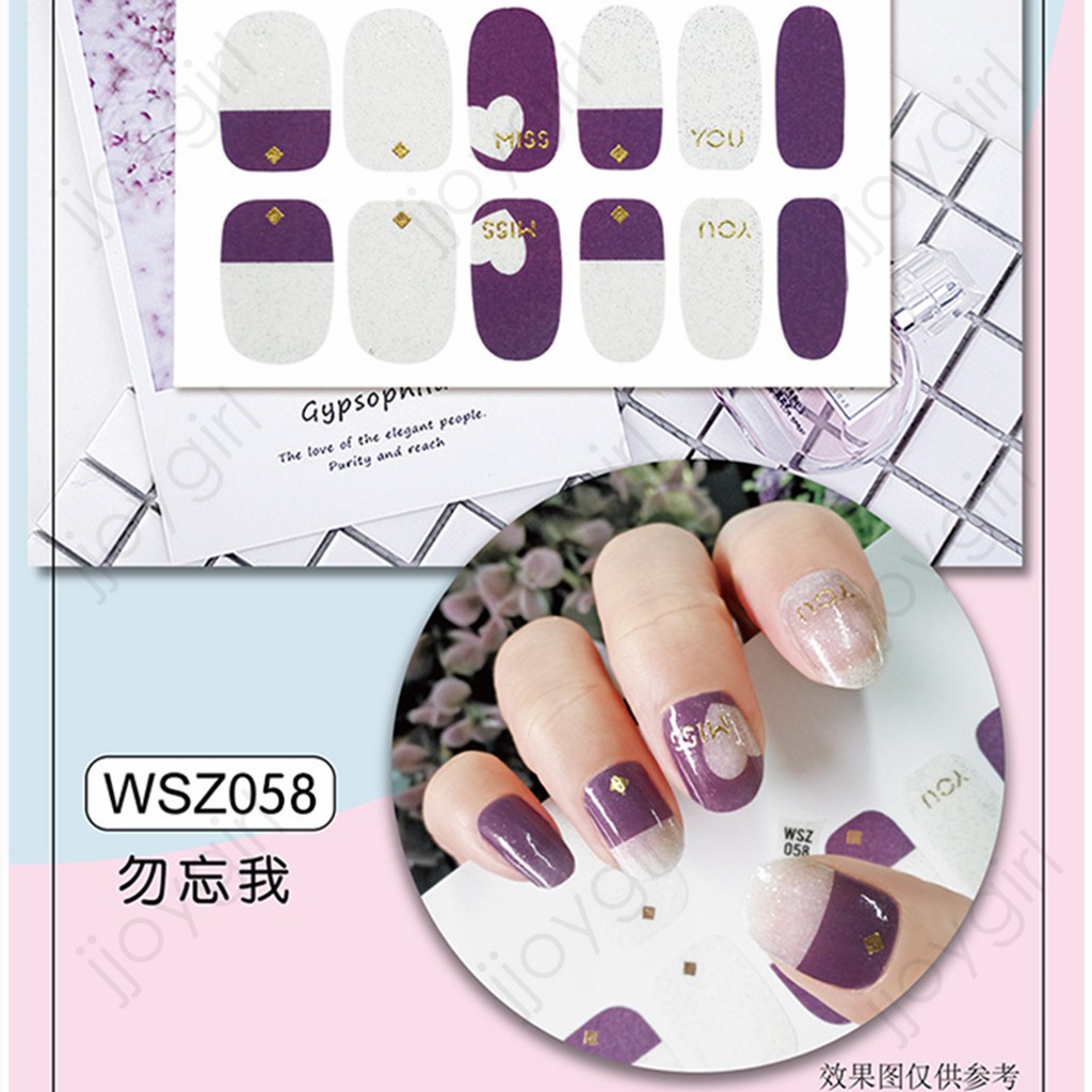 WSZ Nail sticker motif / sticker kuku / stiker kuku / nail stiker glitter / stripes design