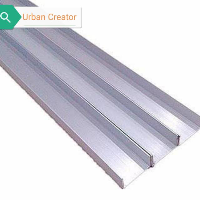 Heatsink Aluminium Plat U 1x5 cm Harga Per 10 Cm, 20cm, 30cm, 40cm, 50cm untuk Lampu Aquascape dan diy lampu led