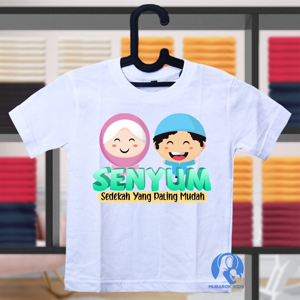 Mubarok Kids - KAOS ANAK MUSLIM SENYUM SEDEKAH YANG PALING MUDAH