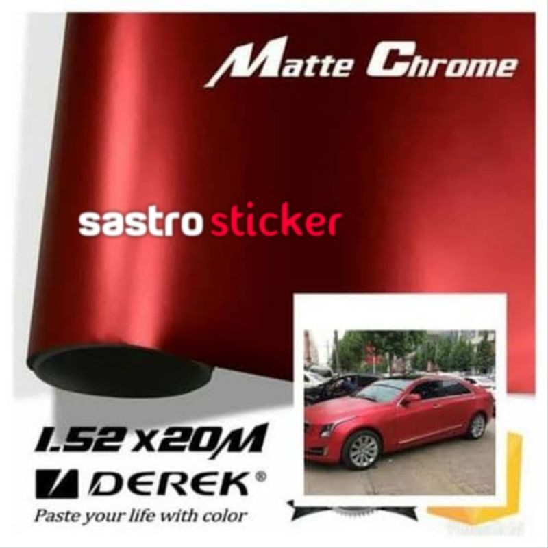 Stiker skotlet mobil matte krom doff merah stiker wrapping Lebar 152cm