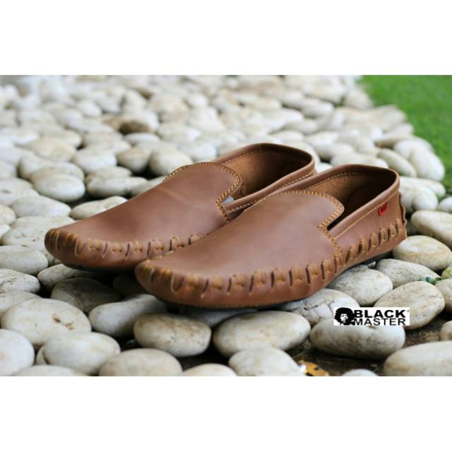 KING - BLACK MASTER ORIGINAL | Sepatu Slip-on Slop Santai Kerja Main Semi Kulit Murah