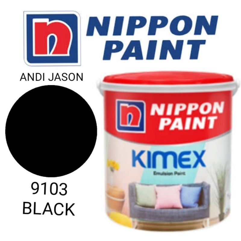 CAT TEMBOK KIMEX NIPPON PAINT 4.5KG / GALON / CAT DINDING / CAT AIR NO 9103 BLACK