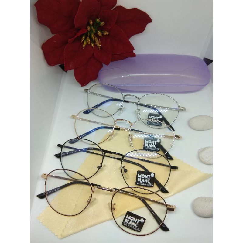 Frame Kacamata Cewek/Cowok Besi Bulat Korea