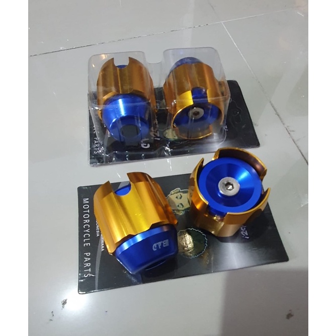 jalu as roda gold blue depan cnc universal motor beat mio jupiter vario vixion cb15r dll