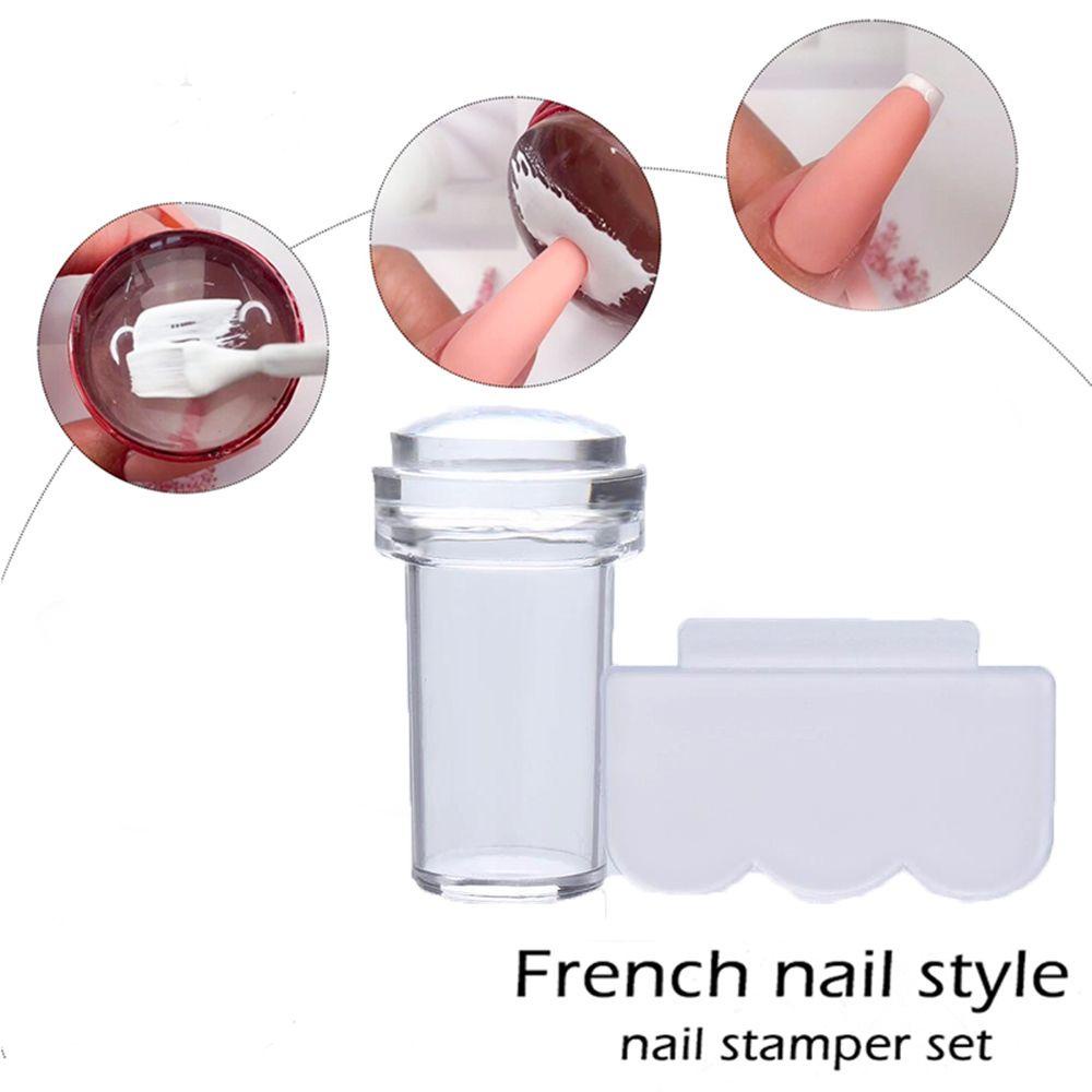 R-flower Nail Stamper Scraper Set DIY Baru Untuk French Tips Jelly