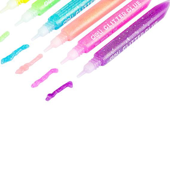 

♖ Deli EA71301 Neon Glitter Glue 12ml 6C / Lem Glitter isi 6 ●
