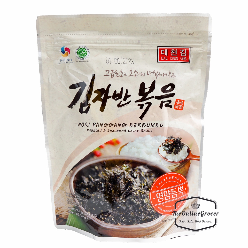 Daechun Roasted &amp; Seasoned Laver Snack – Nori Panggang Berbumbu 50g