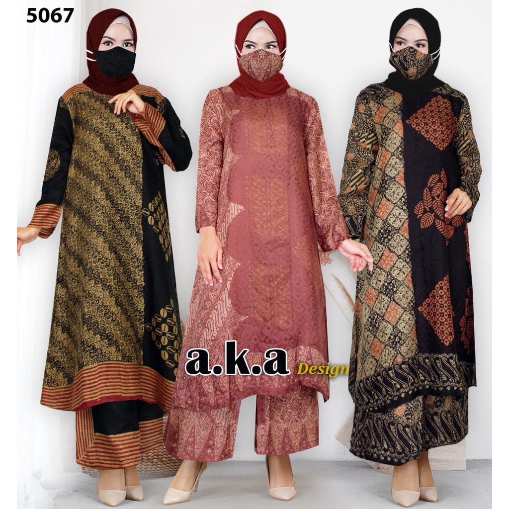 Cuci Gudang Stelan Celana Abaya Batik Viscose Premium Semi Sutra Ukuran All Size Fit To Xl By A.k.a Design ZonZ51Bh1XDawkq