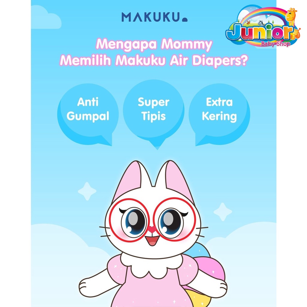 Makuku Diapers - Popok Bayi Pant Makuku Air Diapers Slim NB28 | S38 | M32 | L34 | XL32 | XXL28 -  Popok Bayi Anti Gumpal Perekat sekali pakai