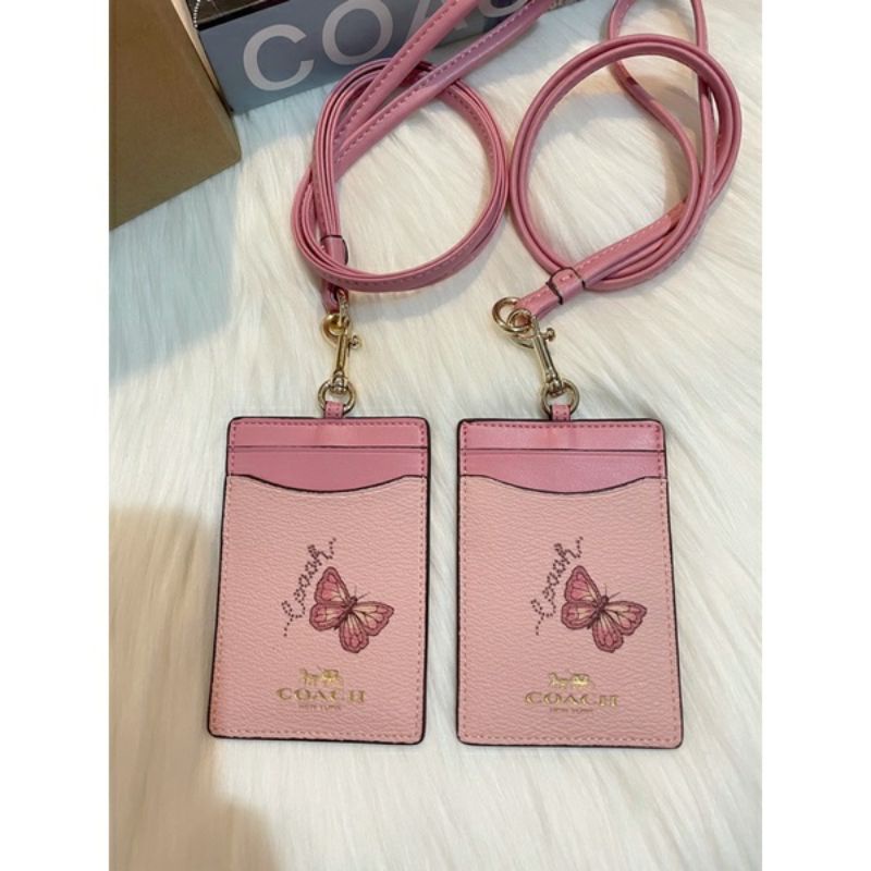 

SALE‼ Coach Butterfly Blossom Pink Lanyard || Name Tag || ID Card Holder