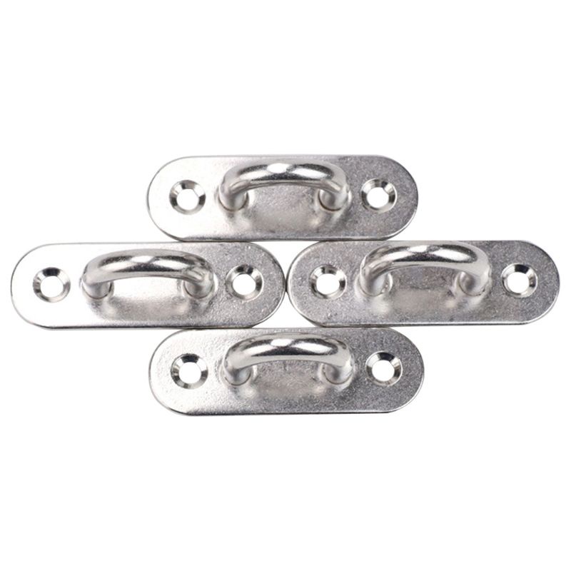 Sun 6Pcs Buckle Eye Plate Bahan Stainless Steel Ukuran 5mm Untuk Perahu Yacht