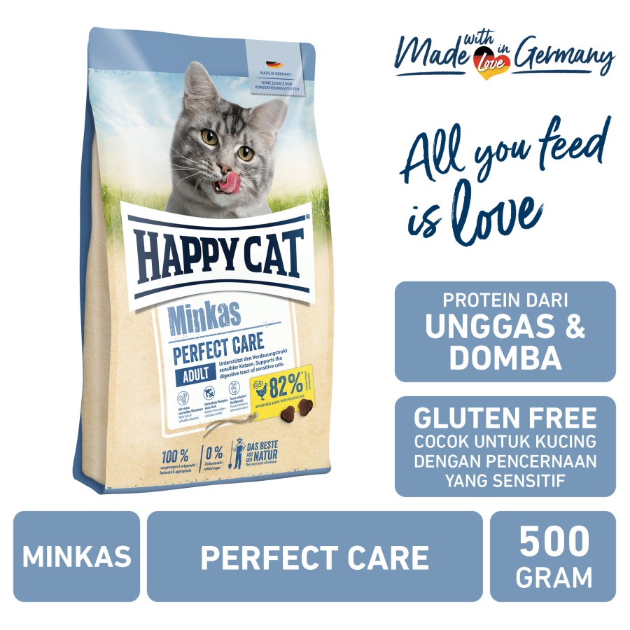 Happy Cat Minkas Perfect Care 500gr - Makanan Kucing Freshpack