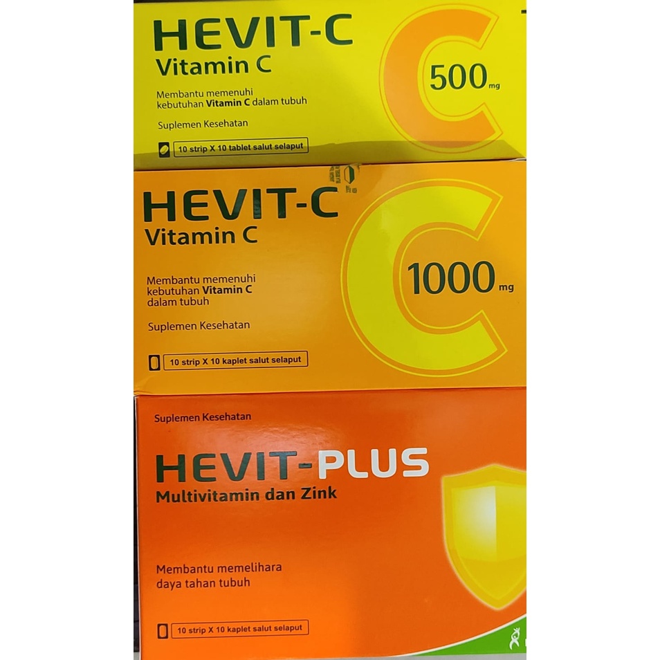 Hevit C 500 MG / 1000 MG / PLUS / B Komplek / Vitamin E / Zinc / 10 Kaplet