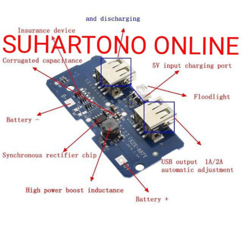 Modul power bank 5V 2A