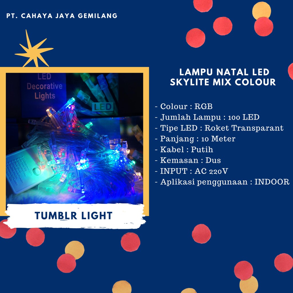 Lampu Tumblr/ Lampu Natal led skylite mix colour