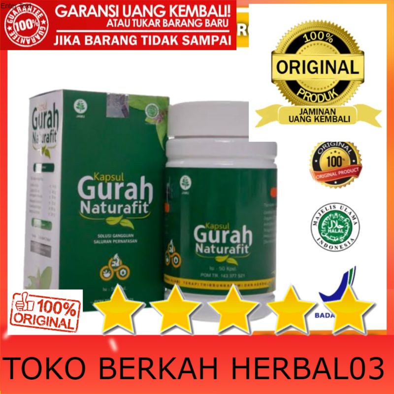 100% ASLI Gurah Bronfit Original Naturafit Kapsul Herbal Untuk Pernafasan Flu Batuk