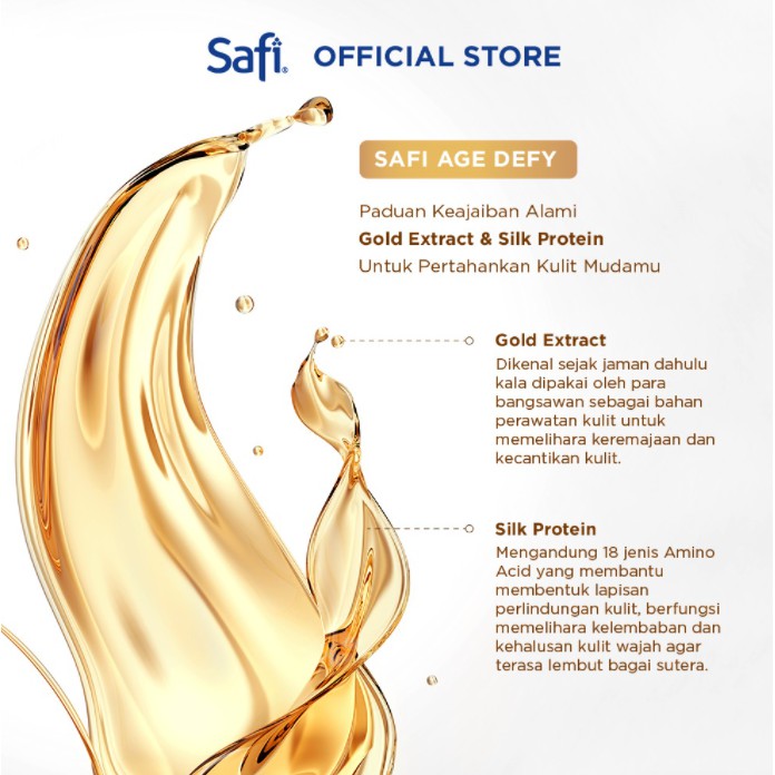 Safi Age Defy Gold Water Essence Cleanser Toner Eye Cream Skin Booster Day Cream Night Cream