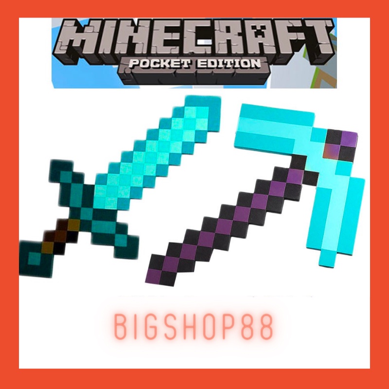 Toy Mainan Pedang Minecraft sword bahan eva mine craft Creeper Diamond Pickaxe Untuk Hadiah Ulang Anak