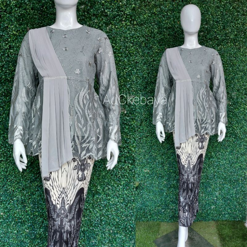 kebaya gotiik tille selendang /stelan kebaya modern tulle