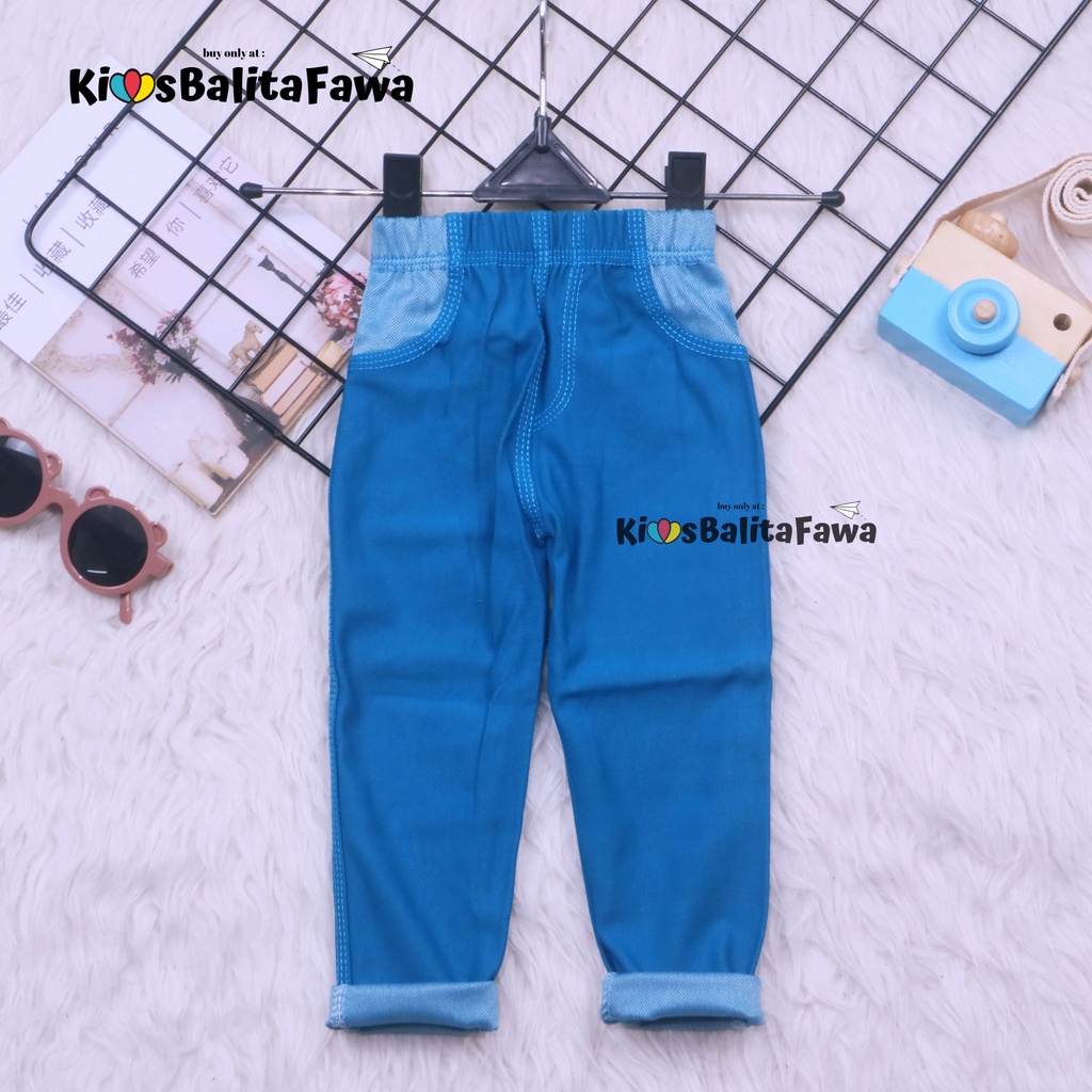 (KANTONG) Jeans Legging uk 4-5 Tahun / Celana Panjang Bawahan Tebal Denim Leging Anak Polos Murah