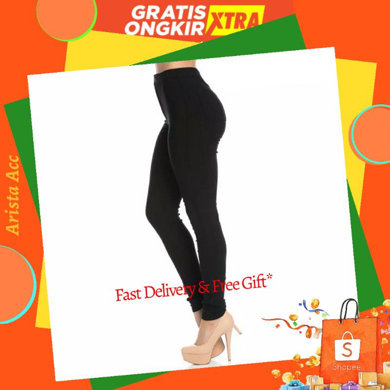 Celana HW Jeans Super High Waisted Stretchy Skinny Wanita / Highwaist Pants