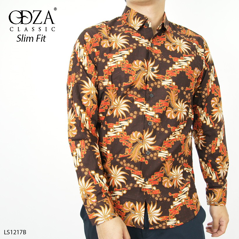 Jual Murah Odza Batik Lengan Panjang Modern Slim Fit Kemeja Pria Sogan Hem Solo Cowok Diataf yx15oBTaLXXRG