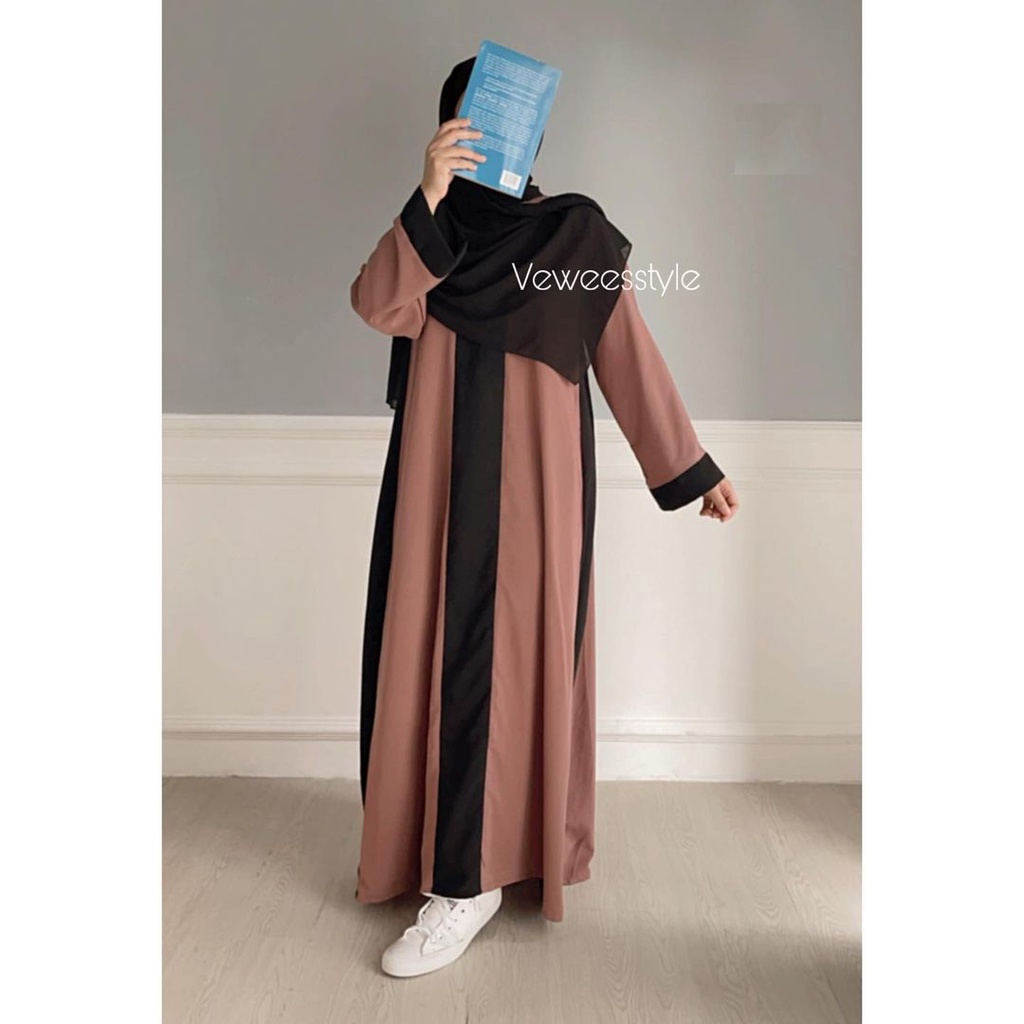 murah gamis turkey-jubah turkey- busana muslim - abaya remaja terbaru-abaya arab kekinian-abaya turki terbaru-motif PUTIH tangan karet (BR283)