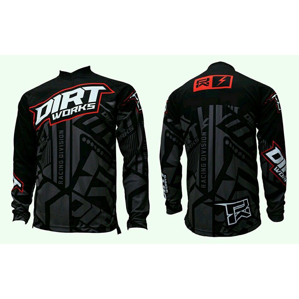 Jerseys Dirtworks TAXCO BLACK GREY - Jersey Sepeda adem - Jersey MTB - Jersey AM