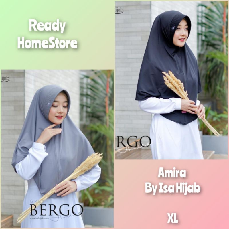 ISA HIJAB Bergo Amira Bahan Jersey Nyaman Adem Size XL