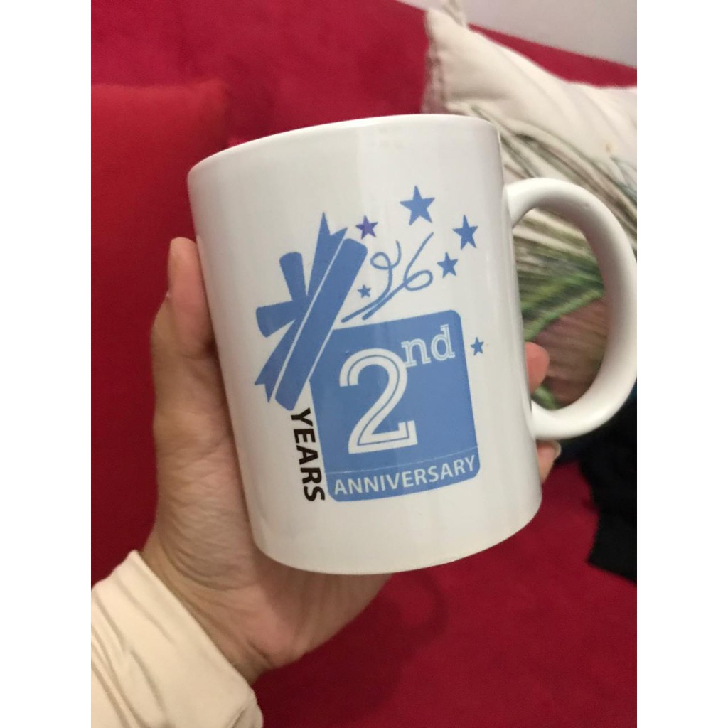 Souvenir Gelas MUG Custom Kemasan Box dan Pita / Souvenir Gelas MUG Sablon Full