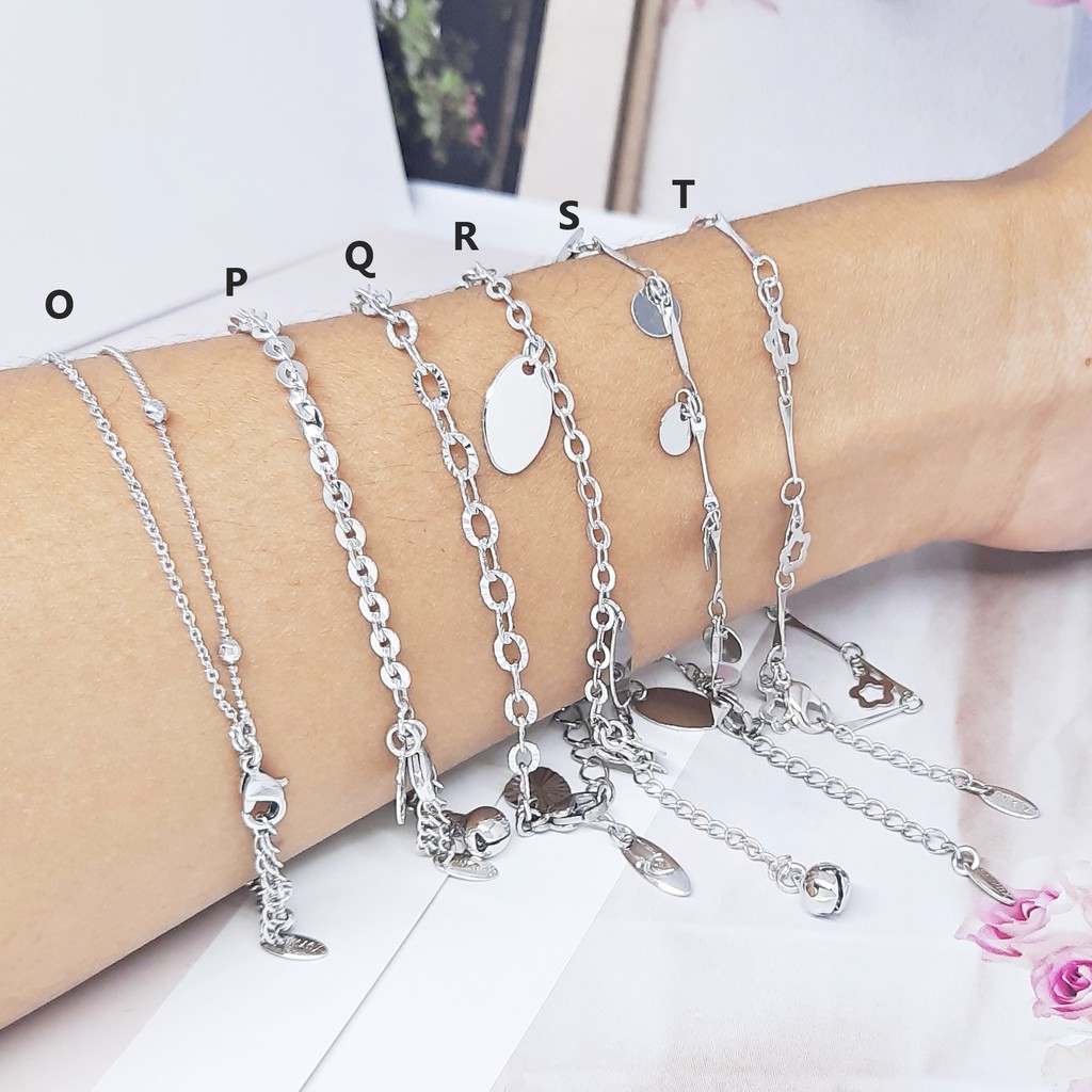 Gelang Rhodium Premium Rantai Padi Lada Beras Merica Xuping Asli Putih Silver Gold - BB626