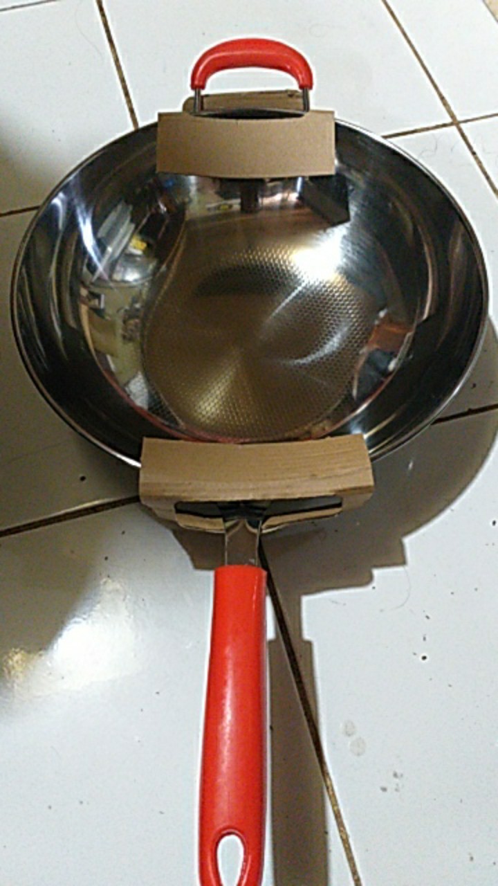 Gm Bear Wajan Wok Stainless Steel D32cm 1297 - Wok Stainless Steel