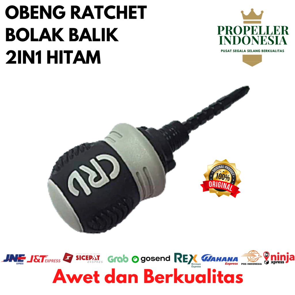 Obeng Rachet Hitam Obeng Bolak Balik 2in1 Obeng 2 Way Obeng Mini Cebol