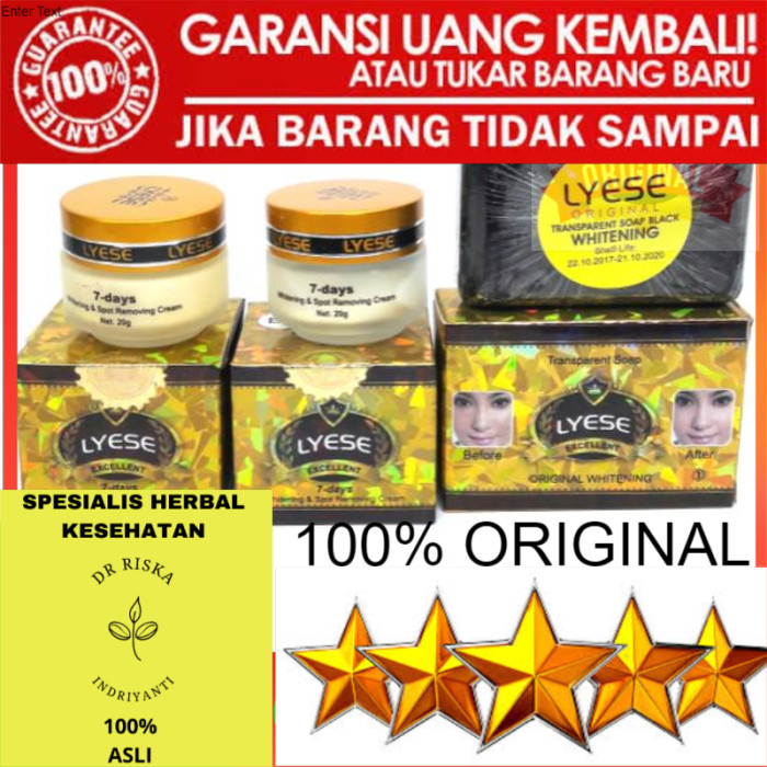 100% ORIGINAL OBAT KRIM JERAWAT PEMUTIH KULIT WAJAH CREAM LYESE ASLI AMAN ORIGINAL