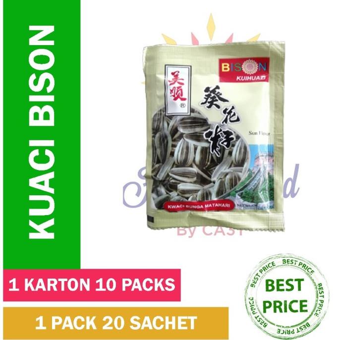 

PROMO TERMURAH Kuaci/Kwaci Bison Bunga Matahari 10gr Gurih & Nikmat Murah Meriah !!!! AP157