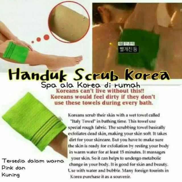 Handuk lulur korea italy towel