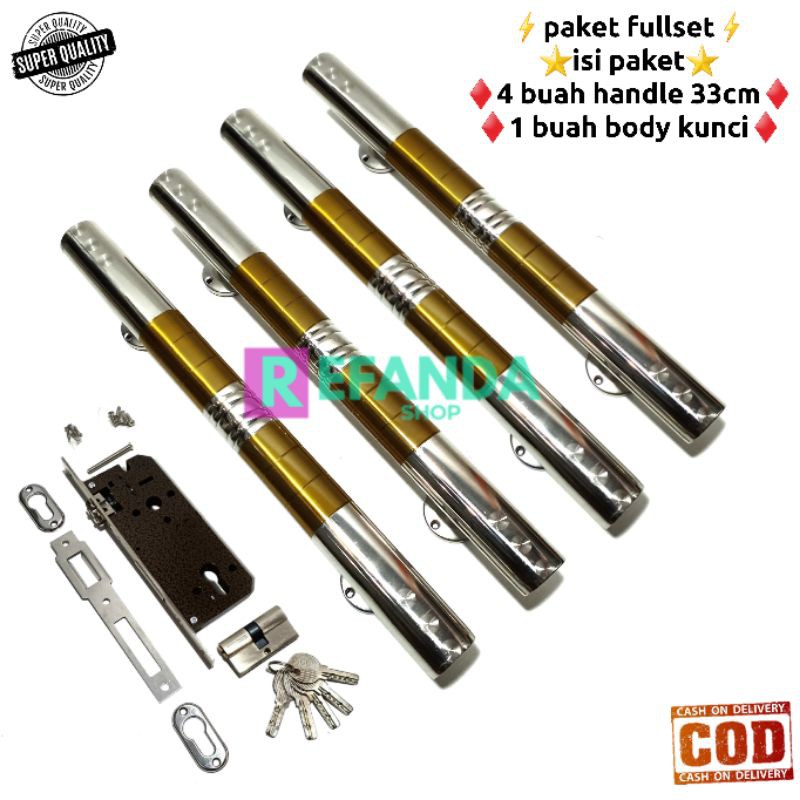 1set tarikan handle gagang pintu rumah minimalis panjang 33cm handle pintu kupu tarung murah mewah