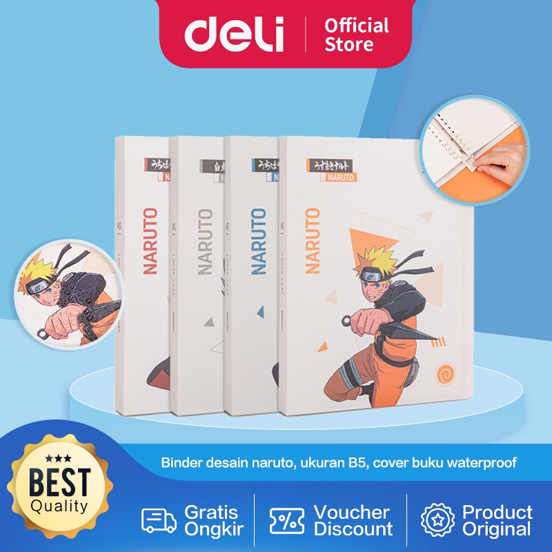 

Deli Loose-Leaf Notebook / Binder Naruto B5 Free Refill Waterproof GHB560B