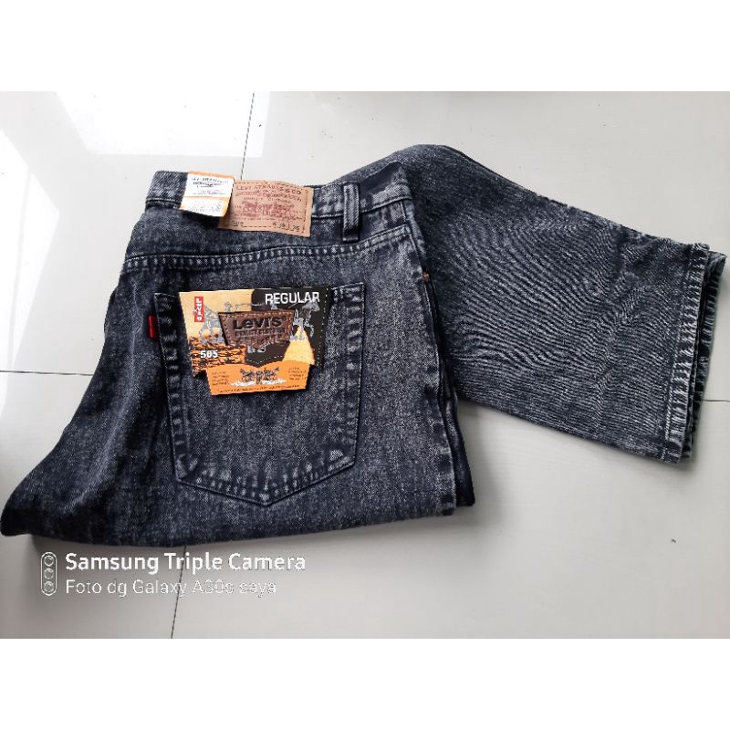 Celana Jeans Reguler Standar Pria Black Sandwash Black Sand Wash Hitam Size 28 29 30 31 32 33 34 35 36 37 38