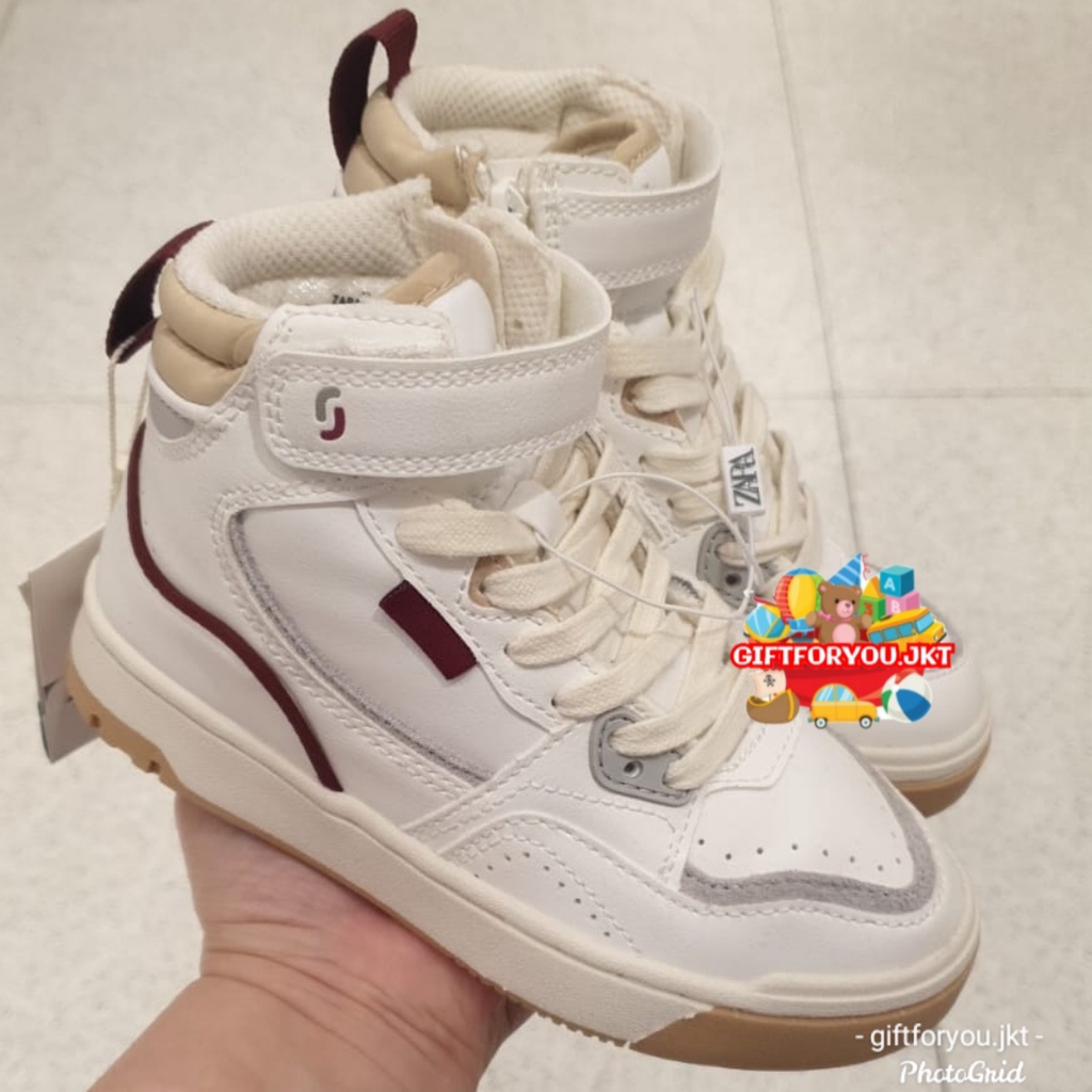 Sepatu Zara Kids Anak Cowok High Top Sneakers Laki-laki Boy Shoes Casual Kasual Style Fashion Sneake