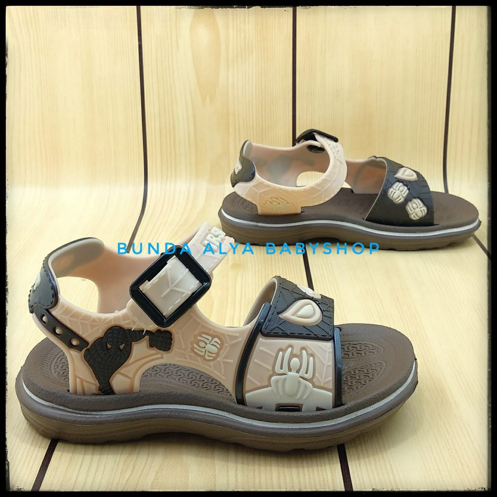 Sendal Anak Laki Laki Umur 5 Tahunan Karet - Sepatu Sandal Gunung Anak Cowok Motif EYE COKLAT Karet Anti Licin Size 28-29