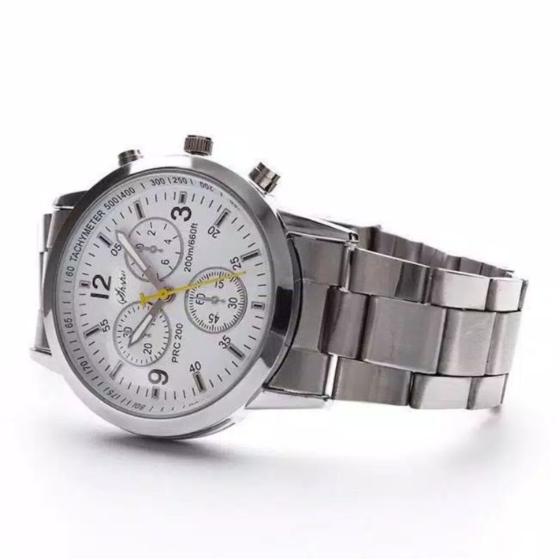 Jam Tangan Pria dan Wanita Sport Chrono Rariasi Rantai Geneva Jam Tangan Stainless Steel Jam Tangan Pria Murah