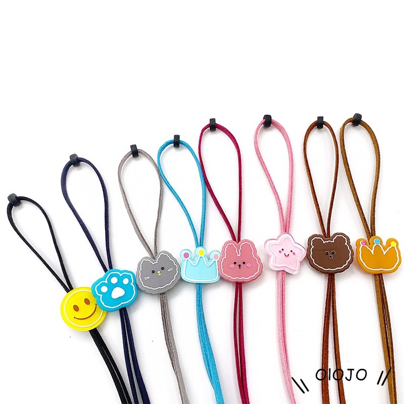 Kartun Topeng Gantung Tali-Adjustable Lucu Anak-anak Wajah Topeng Tali Ekstensi Lanyard - ol