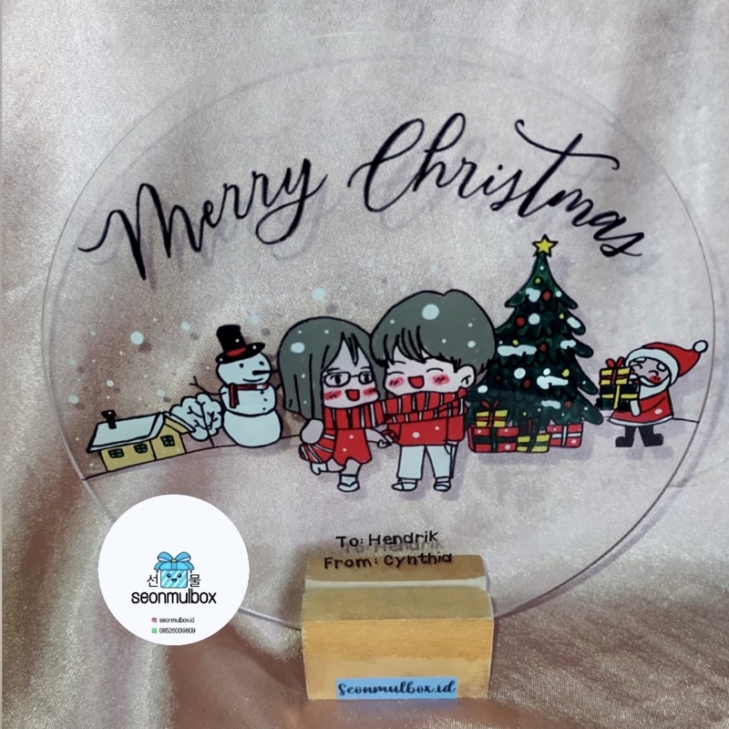 

HAMPERS GIFT BOX CUSTOM AKRILIK ACRYLIC HADIAH KADO WISUDA ULANG TAHUN ANNIVERSARY BULAT 15 CM