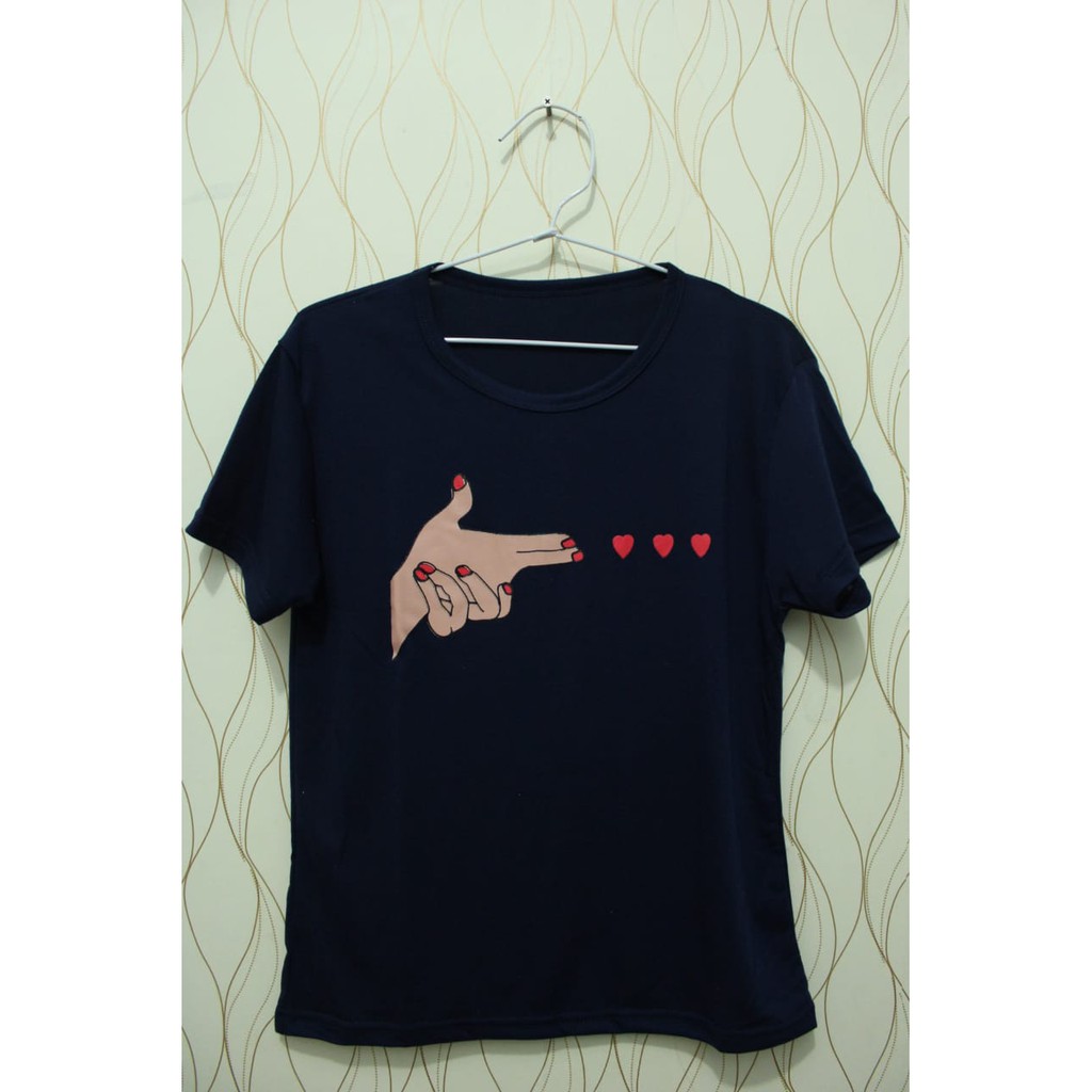 atasan wanita / premium / Tumblr tee / T-Shirt / Kaos Cewek shoot love murah  / baju wanita