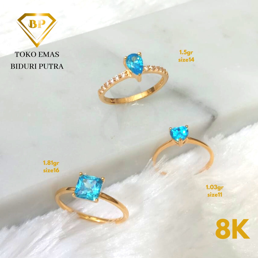 CINCIN VARIASI MATA PERHIASAN EMAS ASLI KADAR 8K/375 toko emas biduri putra