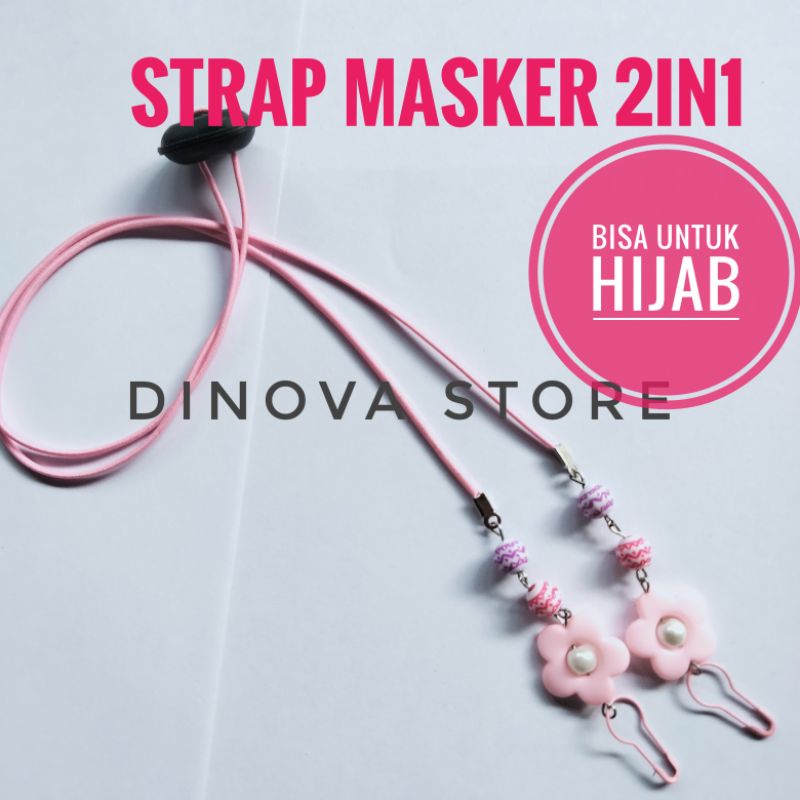 Strap masker 2in1 MUTIARA WARNA/konektor masker 2in1/tali masker/