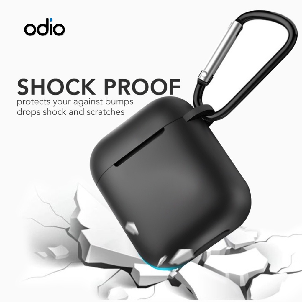 Silicon / Case  Airpods Gen 2  (Premium Silicone Case + Free Hook) By ODIO Indonesia.-5