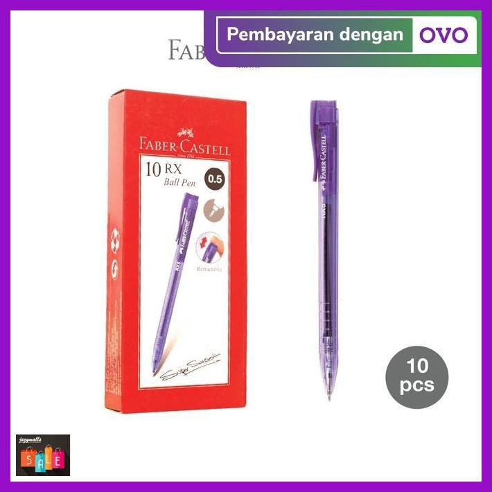 

Silutala- Ballpoint Faber-Castell Rx 0.5Mm Hitam, Body Violet-1Box 10 Pcs -Ori.